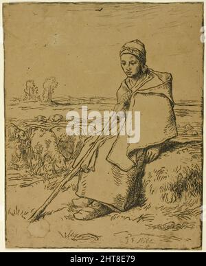 La Shepherdess, 1863. Banque D'Images