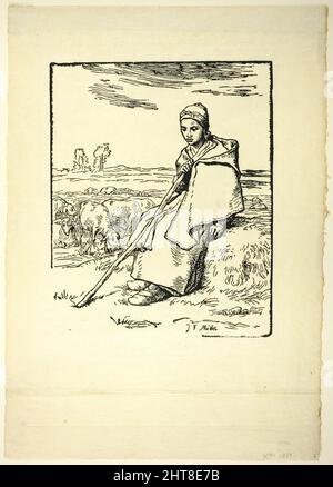 La Shepherdess, 1863. Banque D'Images