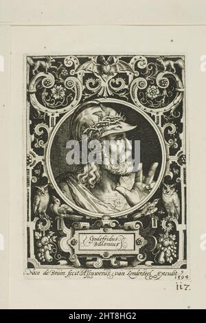 Godfrey de Bouillon, plaque neuf des neuf Worthies, 1594. Banque D'Images