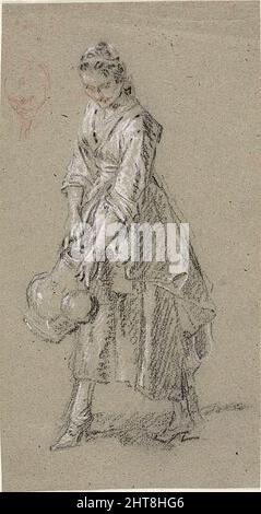 Étude d'une jeune femme avec un pichet arrosoir, n.d. Banque D'Images