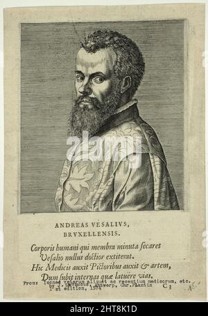 Portrait du docteur Andreas Vesalius de Bruxelles, publié en 1574. Banque D'Images