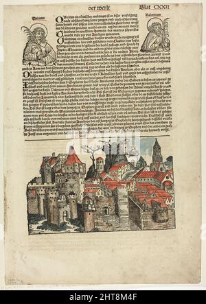 Genève de Schedel Weltchronik (Schedel&#x2019;s World History), planche 22 de bois de livres du 15th siècle, 1493, portfolio assemblé 1929. Banque D'Images