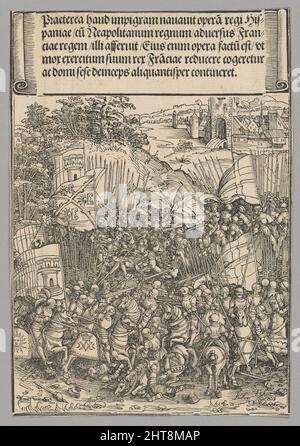 Conquête de Naples, plaque 17 de scènes historiques de la vie de l'empereur Maximilian I de l'Arche du Triumphal, 1515-17, imprimé c. 1520. Banque D'Images