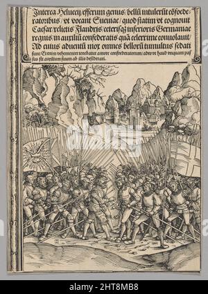 Guerre suisse, planche 16 de scènes historiques de la vie de l'empereur Maximilian I de l'Arche du Triumphal, 1515-17, imprimé c. 1520. Banque D'Images