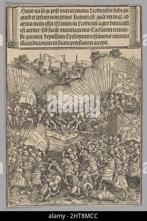 Battle for Li&#XE8;ge, planche 8 de scènes historiques de la vie de l'empereur Maximilian I de l'Arche du Triumphal, 1515-17, imprimé c. 1520. Banque D'Images