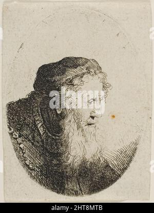 Vieux barbu dans une tête de crâne, n.d. Banque D'Images