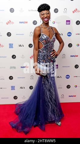 Carly Mercedes Dyer assiste aux WhatsOnStage Awards au Prince of Wales Theatre, Londres. Date de la photo: Dimanche 27 février 2022. Banque D'Images