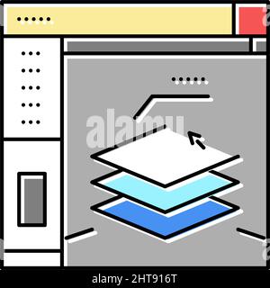 3d illustration vectorielle de l'icône de couleur du logiciel de découpage Illustration de Vecteur