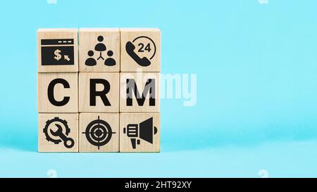 Concept CRM ou gestion de la relation client. Client relati Banque D'Images