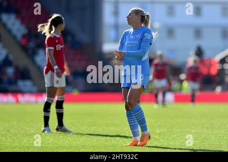 LEIGH, ROYAUME-UNI. FÉV 27th Alex Greenwood du Manchester City Women's football Club lors du match de la coupe FA 5th entre Manchester United et Manchester City au Leigh Sports Stadium, Leigh, le dimanche 27th février 2022. (Credit: Eddie Garvey | MI News) Credit: MI News & Sport /Alay Live News Banque D'Images