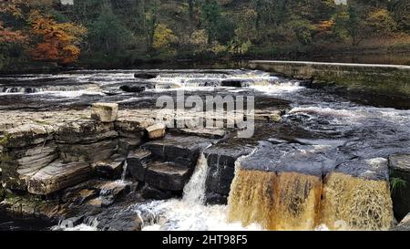 Belle vue sur les chutes de Richmond dans le North Yorkshire, Angleterre Banque D'Images