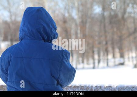 Jouer à l'extérieur en hiver dans le Minnesota Banque D'Images