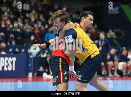 Jonathan Carlsbogård de Suède lors du match de handball de l'EHF masculin Euro 2022, placement finale entre l'Espagne et la Suède le 30 janvier 2022 à Budapest Multifunctional Arena à Budapest, Hongrie - photo Laurent Lairys / DPPI Banque D'Images