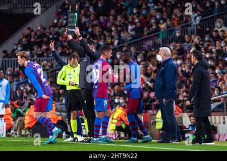 Barcelone, Espagne, 27, février 2022. Espagnol la Liga: FC Barcelona v Athletic Club. Crédit : Joan Gosa/Alay Live News Banque D'Images