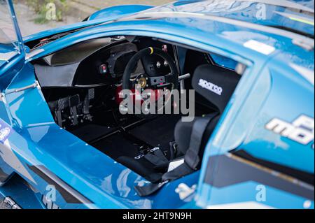 Speed car GTR EVO détail cockpit dans le Rally Hill Climb, Espagne Banque D'Images