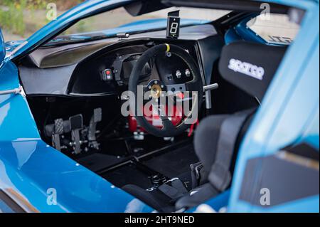 Speed car GTR EVO détail cockpit dans le Rally Hill Climb, Espagne Banque D'Images