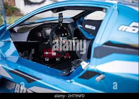 Speed car GTR EVO détail cockpit dans le Rally Hill Climb, Espagne Banque D'Images