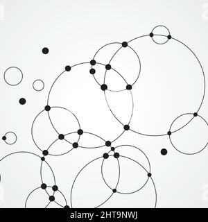 Arrière-plan vectoriel avec cercles et points se chevauchant. Connectez la structure créative Illustration de Vecteur