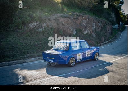 Simca Rallye 3 dans le Rallye de la colline de montée à Sant Feliu Codines Banque D'Images