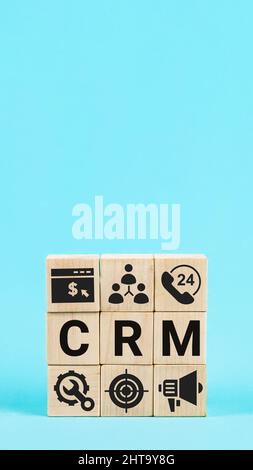 Concept CRM ou gestion de la relation client. Client relati Banque D'Images