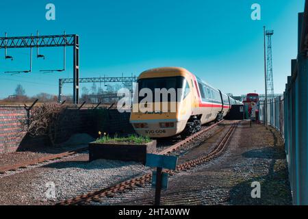 British Rail InterCity APT classe 370 003 au Crewe Heritage Centre Banque D'Images