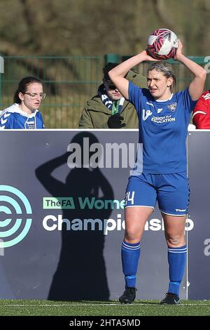 DURHAM, ROYAUME-UNI. FÉV 27th Abby Holmes de Durham Women lors du match de la coupe FA entre Durham Women FC et Birmingham City au château de Maiden, Durham City, le dimanche 27th février 2022. (Credit: Mark Fletcher | MI News) Credit: MI News & Sport /Alay Live News Banque D'Images