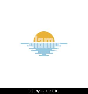 Logo coucher de soleil symbole illustration modèle vectoriel Illustration de Vecteur
