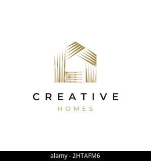 Modèle vectoriel d'inspiration pour le design du logo de la maison créative Illustration de Vecteur
