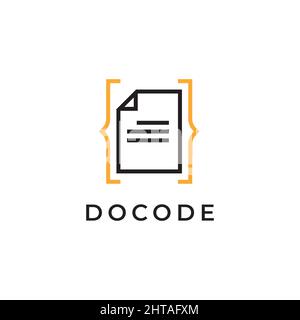 Modèle vectoriel d'illustration de symbole de logo de code de document Illustration de Vecteur