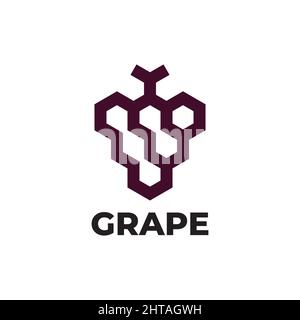 Modèle vectoriel d'illustration du logo Grapes Illustration de Vecteur