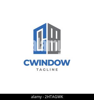 C modèle vectoriel de conception de logo de fenêtre Illustration de Vecteur