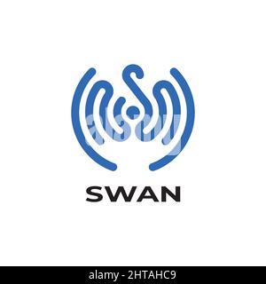Modèle vectoriel d'illustration avec logo lettre S Swan Illustration de Vecteur