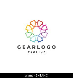 Modèle vectoriel d'illustration du logo Gear Illustration de Vecteur