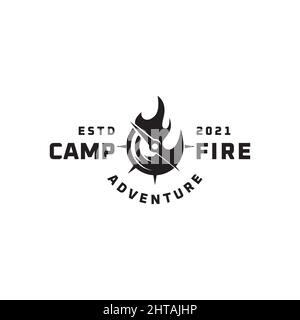 Modèle vectoriel d'inspiration avec logo camp Fire Illustration de Vecteur