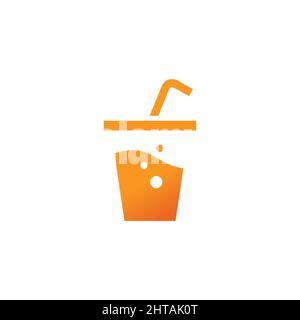 Modèle vectoriel de symbole de logo Fresh Drink. Icône de l'eau de la tasse Illustration de Vecteur