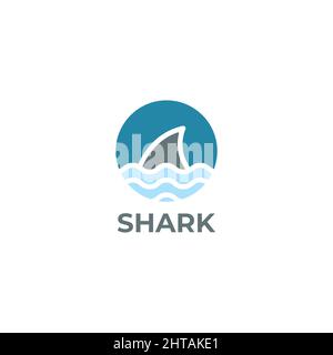 Modèle vectoriel d'inspiration avec logo requin-taupe. Illustration de plage sauvage Illustration de Vecteur