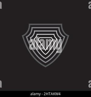 Modèle vectoriel d'illustration avec logo en forme de losange et de bouclier Illustration de Vecteur