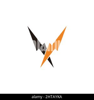 lettre v éclair coloré symbole de puissance thunder bolt logo vecteur Illustration de Vecteur