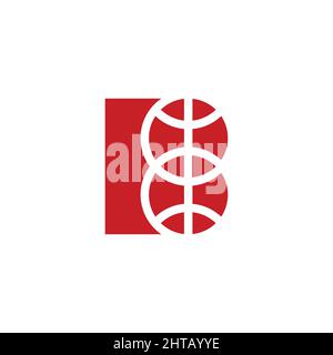 vecteur du logo symbole de terrain de basket-ball de la lettre b. Illustration de Vecteur