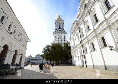 La Grande Tour de la cloche de Lavra au Monastère des grottes de Kiev, Ukraine. Banque D'Images