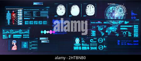 Tableau de bord SCI-fi cyberpunk. FUI. Style HUD Illustration de Vecteur