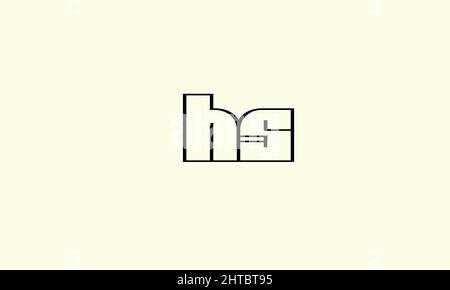 Lettres de l'alphabet initiales Monogram logo HS, SH, S et H. Illustration de Vecteur