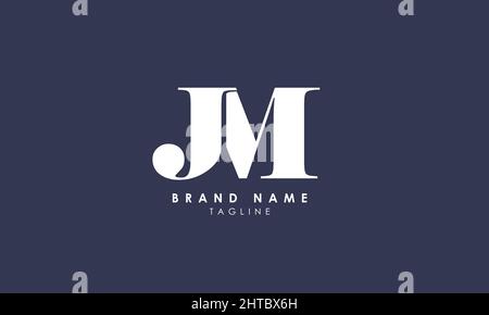 Lettres de l'alphabet initiales Monogram logo JM, MJ, J et M Illustration de Vecteur