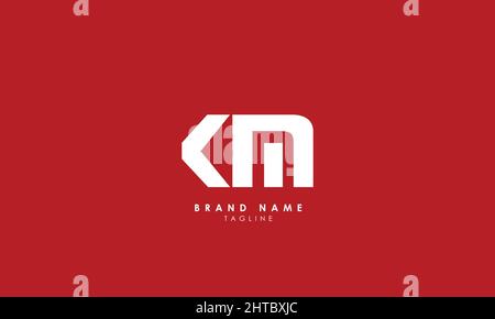 Lettres de l'alphabet initiales Monogram logo KM, MK, K et M. Illustration de Vecteur
