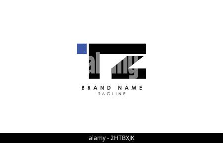 Lettres de l'alphabet initiales Monogram logo TZ, ZT, T et Z. Illustration de Vecteur