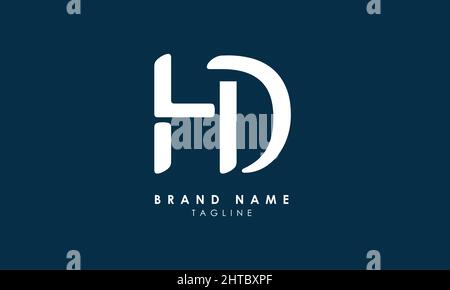 Lettres de l'alphabet initiales Monogram logo HD, DH, H et D. Illustration de Vecteur