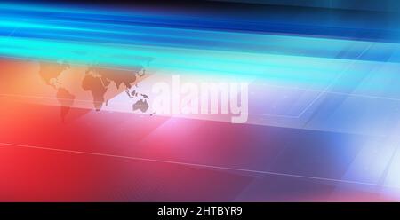 3D rendu d'un arrière-plan graphique abstrait, espace studio vide avec la carte du monde Banque D'Images