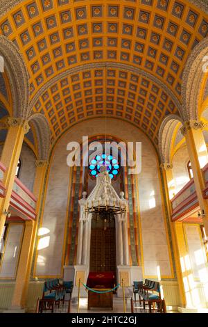 EDIRNE, TURQUIE, 23 DÉCEMBRE 2021 : extérieur de la grande synagogue (edirne buyuk sinangog) vue dans la ville d'Edirne, en Turquie. Banque D'Images