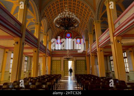 EDIRNE, TURQUIE, 23 DÉCEMBRE 2021 : extérieur de la grande synagogue (edirne buyuk sinangog) vue dans la ville d'Edirne, en Turquie. Banque D'Images