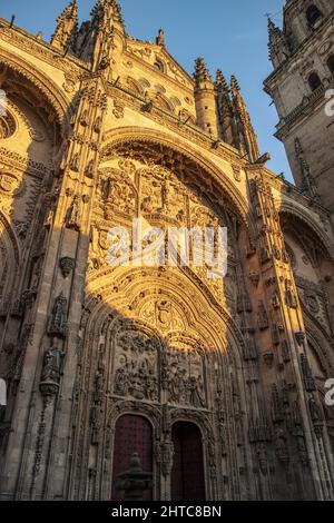 Une photo en petit angle de la cathédrale de Salamanque Banque D'Images